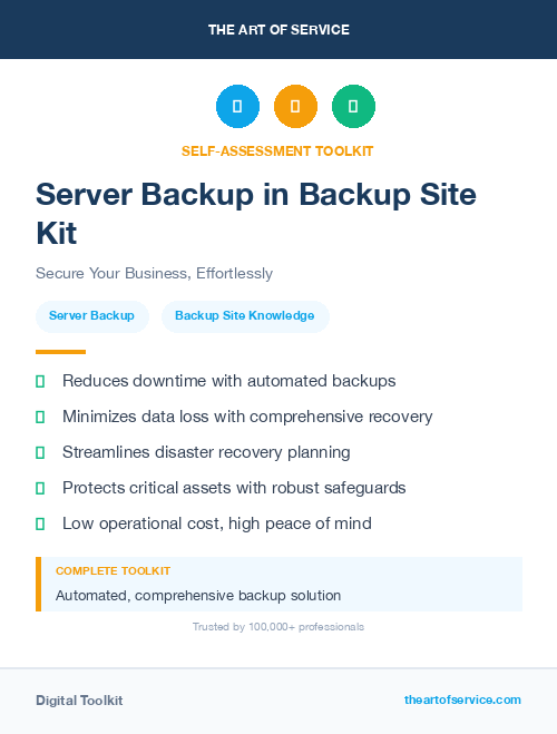 Server Backup in Backup Site Kit
