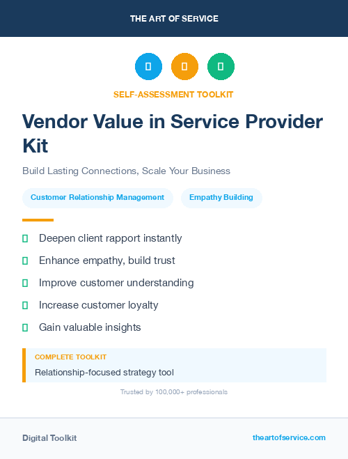 Vendor Value in Service Provider Kit