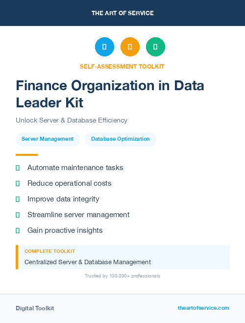 Finance Organization in Data Leader Kit