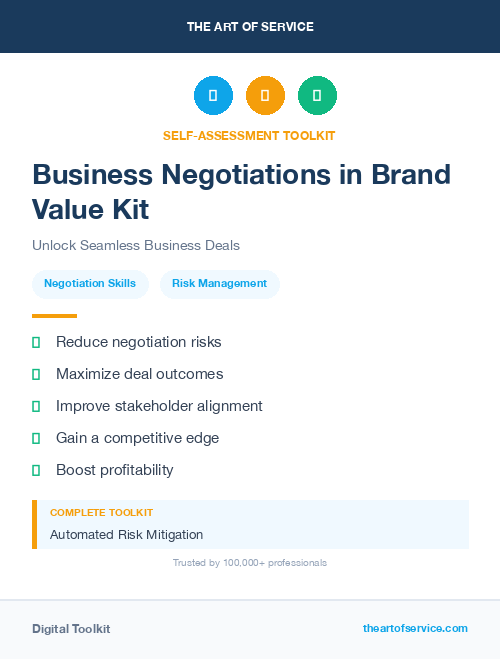 Business Negotiations in Brand Value Kit