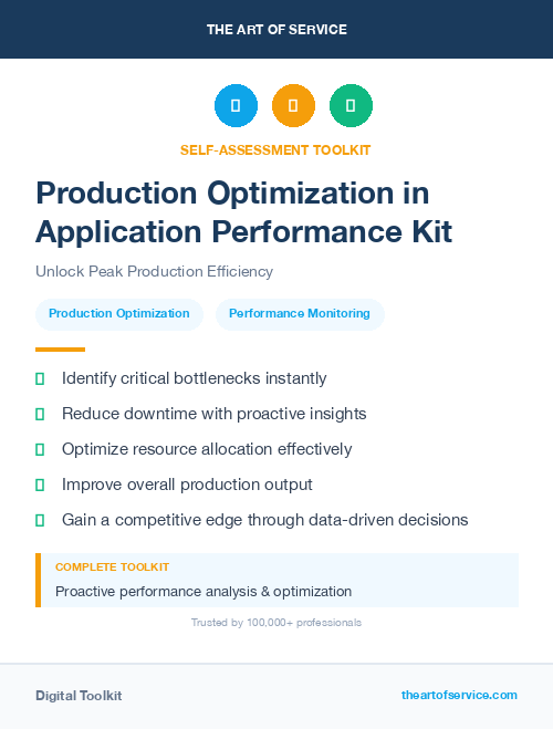 Production Optimization in Application Performance Kit