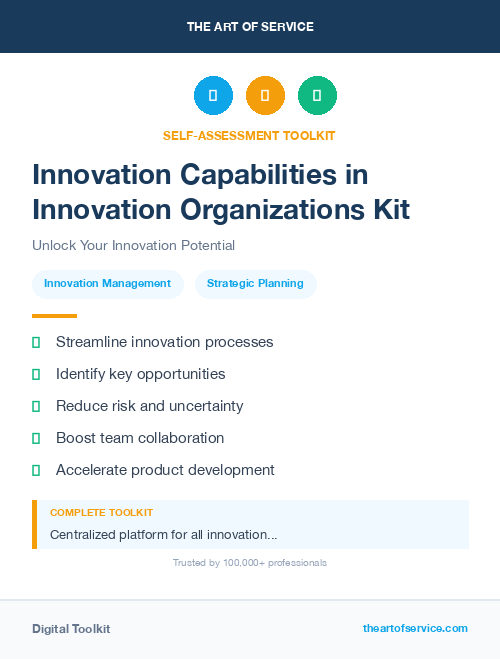 Innovation Capabilities in Innovation Organizations Kit