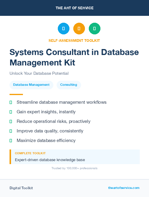 Systems Consultant in Database Management Kit