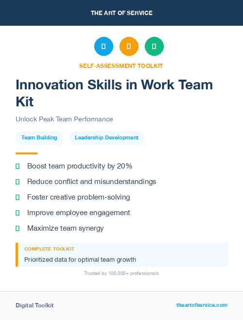 Innovation Skills in Work Team Kit