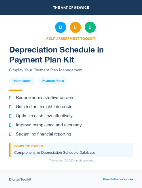 Depreciation Schedule in Payment Plan Kit