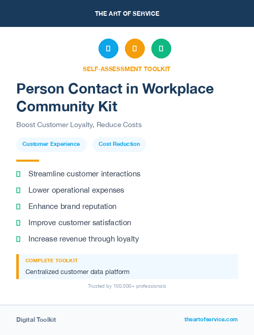 Person Contact in Workplace Community Kit