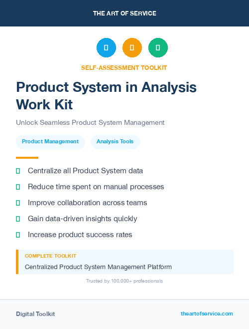 Product System in Analysis Work Kit