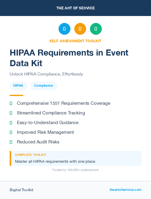 HIPAA Requirements in Event Data Kit