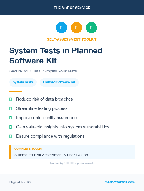 System Tests in Planned Software Kit