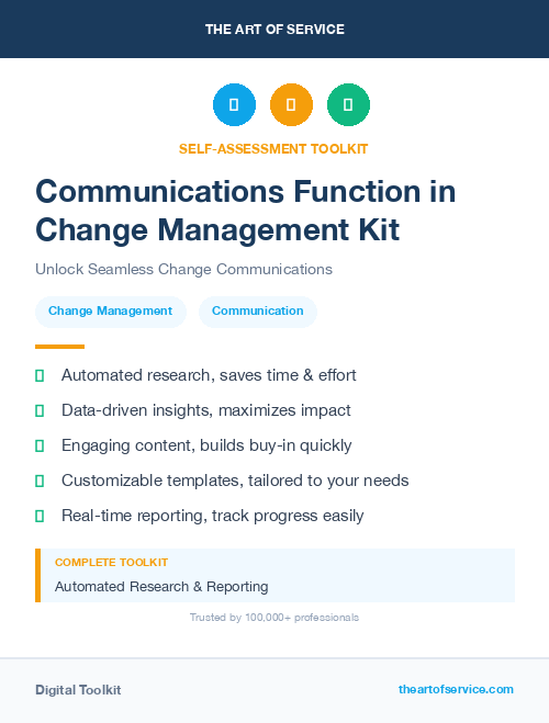 Communications Function in Change Management Kit