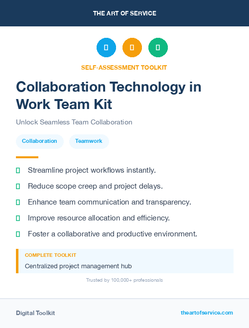 Collaboration Technology in Work Team Kit