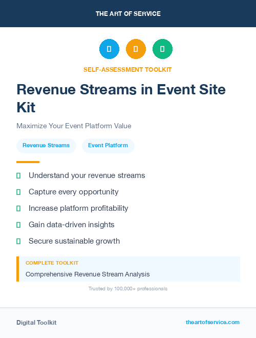Revenue Streams in Event Site Kit