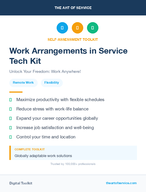 Work Arrangements in Service Tech Kit
