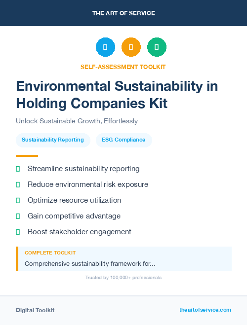 Environmental Sustainability in Holding Companies Kit