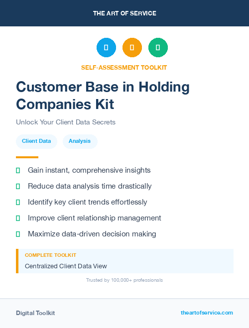 Customer Base in Holding Companies Kit