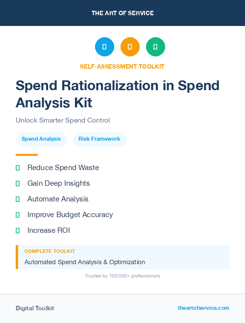 Spend Rationalization in Spend Analysis Kit