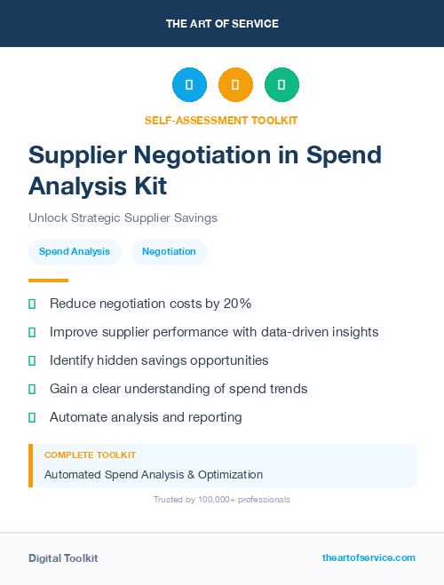 Supplier Negotiation in Spend Analysis Kit