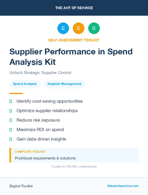 Supplier Performance in Spend Analysis Kit