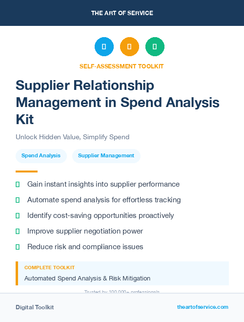Supplier Relationship Management in Spend Analysis Kit