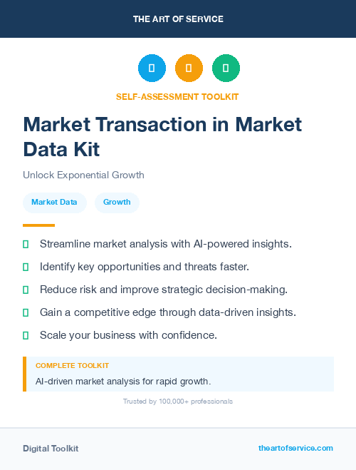Market Transaction in Market Data Kit