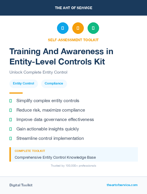 Training And Awareness in Entity-Level Controls Kit