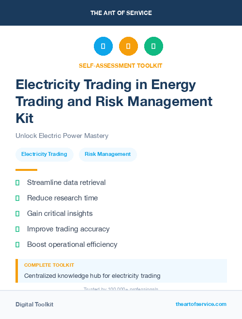 Electricity Trading in Energy Trading and Risk Management Kit