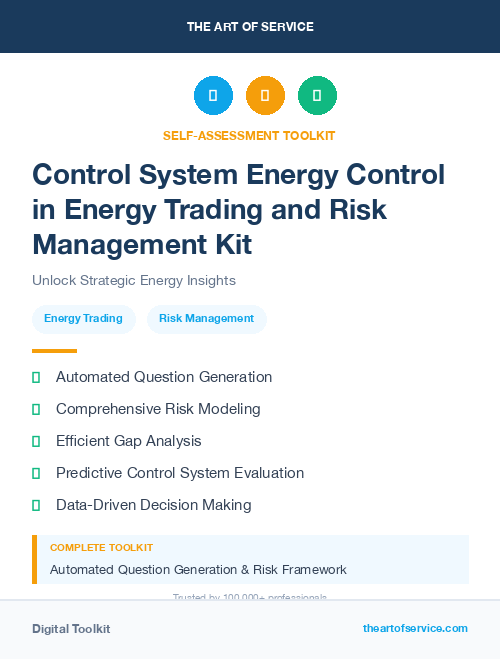 Control System Energy Control in Energy Trading and Risk Management Kit