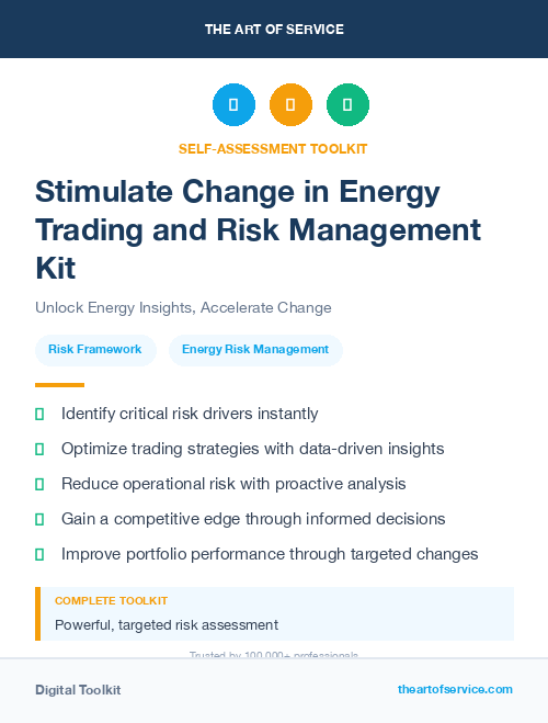 Stimulate Change in Energy Trading and Risk Management Kit