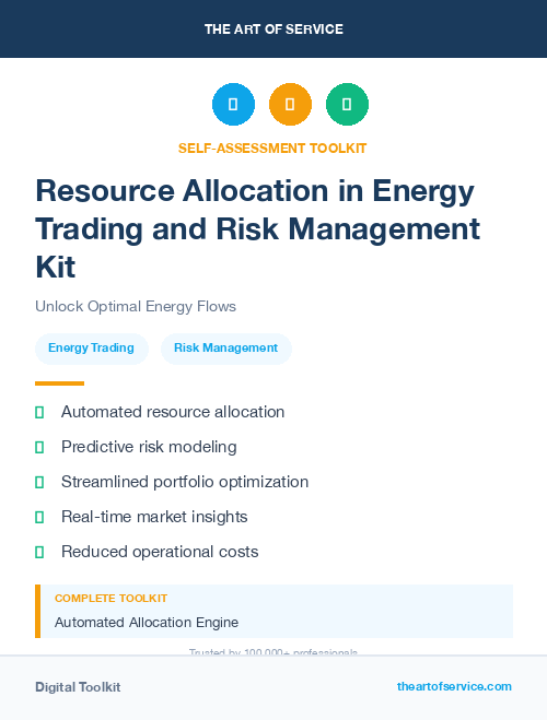 Resource Allocation in Energy Trading and Risk Management Kit