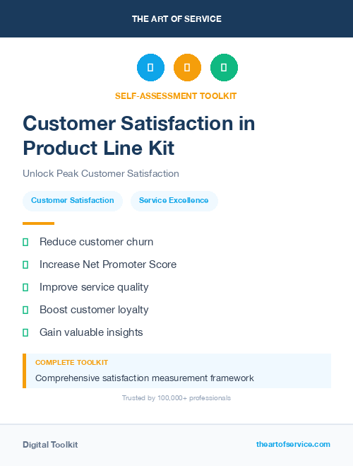 Customer Satisfaction in Product Line Kit