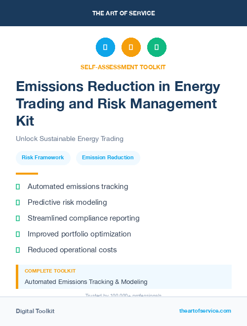 Emissions Reduction in Energy Trading and Risk Management Kit