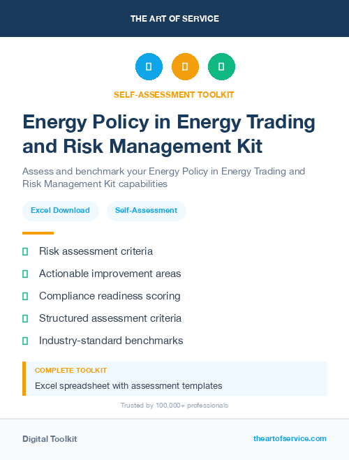 Energy Policy in Energy Trading and Risk Management Kit