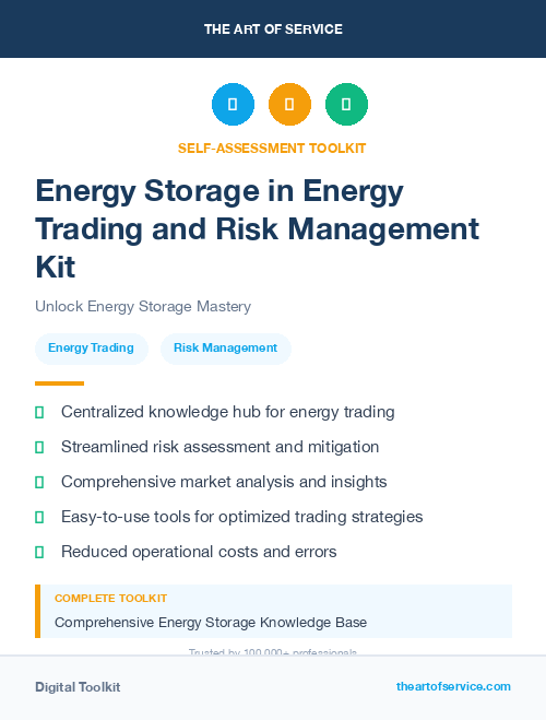 Energy Storage in Energy Trading and Risk Management Kit