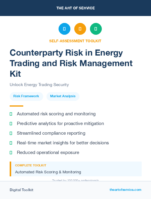 Counterparty Risk in Energy Trading and Risk Management Kit