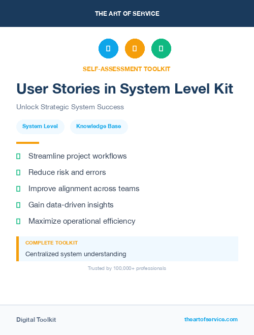 User Stories in System Level Kit