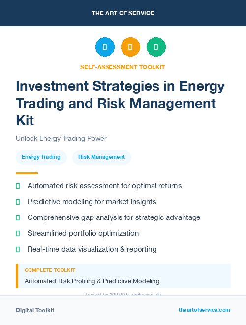 Investment Strategies in Energy Trading and Risk Management Kit