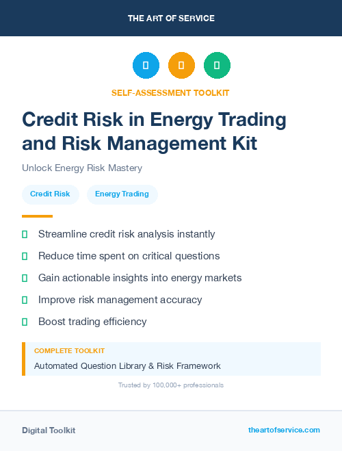 Credit Risk in Energy Trading and Risk Management Kit