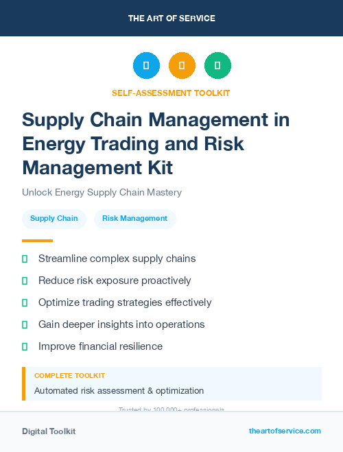 Supply Chain Management in Energy Trading and Risk Management Kit