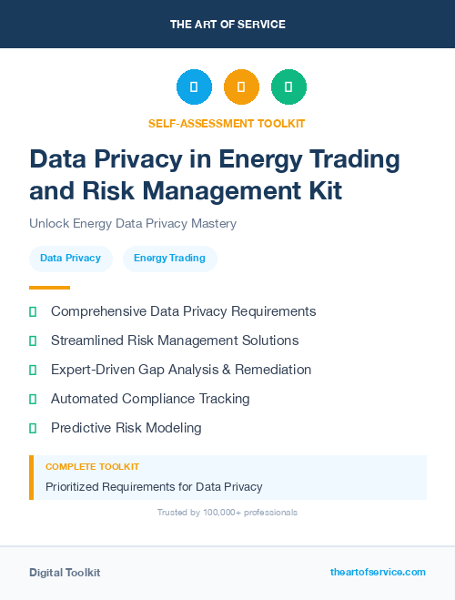 Data Privacy in Energy Trading and Risk Management Kit