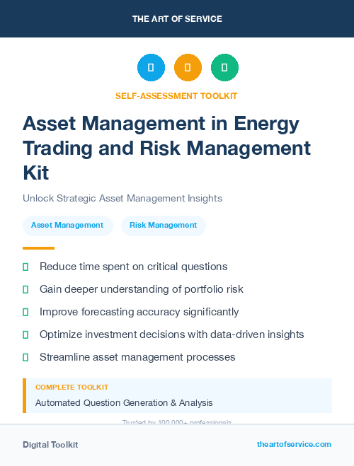 Asset Management in Energy Trading and Risk Management Kit
