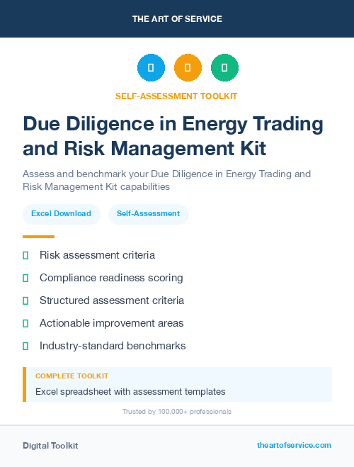 Due Diligence in Energy Trading and Risk Management Kit