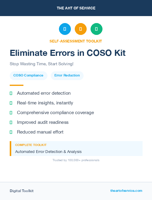 Eliminate Errors in COSO Kit