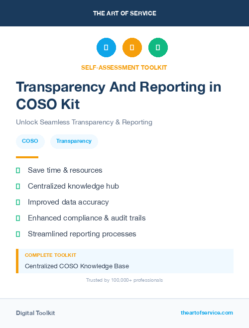 Transparency And Reporting in COSO Kit