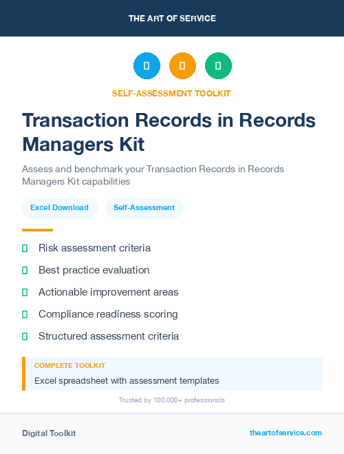 Transaction Records in Records Managers Kit