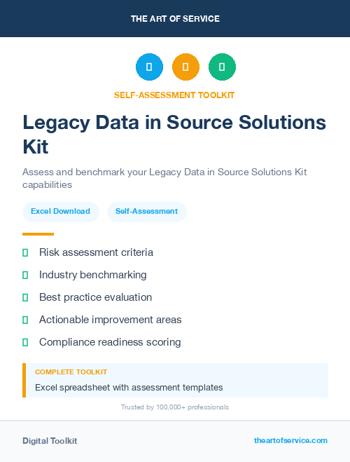 Legacy Data in Source Solutions Kit