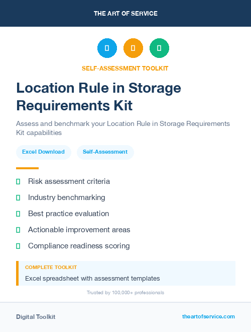 Location Rule in Storage Requirements Kit