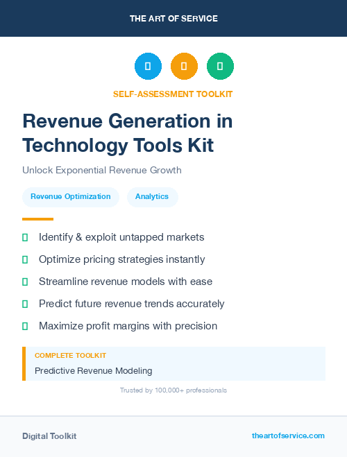 Revenue Generation in Technology Tools Kit