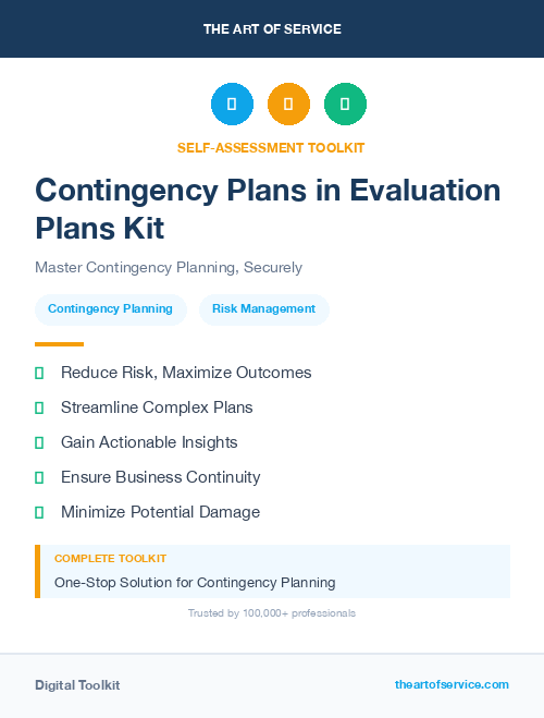 Contingency Plans in Evaluation Plans Kit