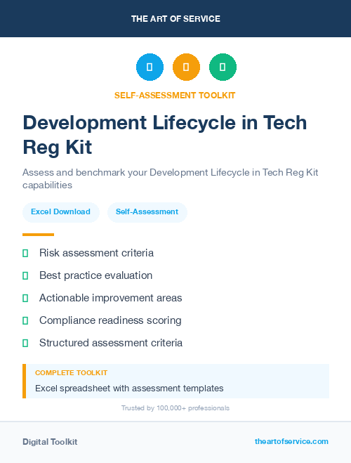 Development Lifecycle in Tech Reg Kit