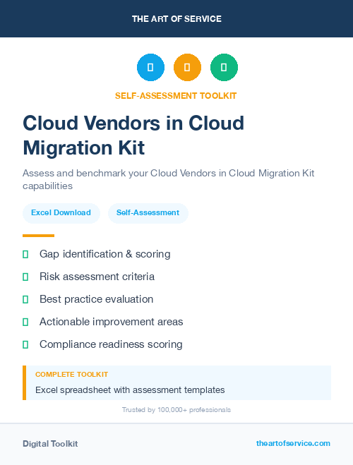 Cloud Vendors in Cloud Migration Kit